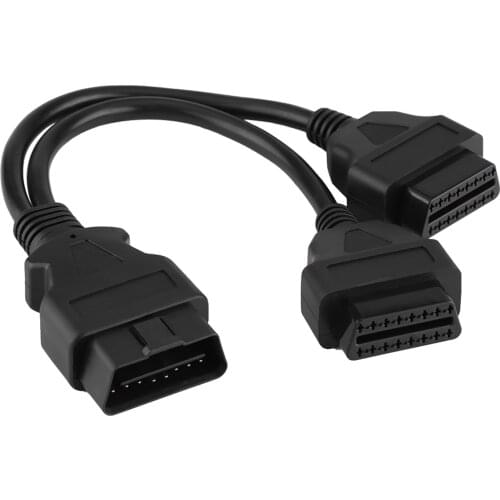 Diagnostic Cable Car OBD2 OBDII Male To Dual Female Y-Splitter Adapter Extension Cables 16 Pin Extension Cable Diagnostic Tool