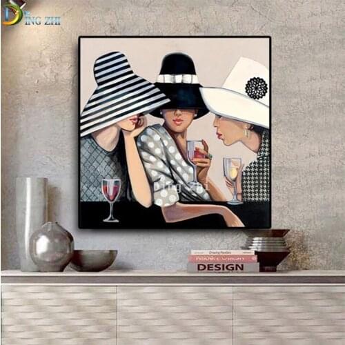 Diy 5D Elegant Woman Portrait Diamond Painting Cross Stitch Kits Northern Europe High Quality Beauty 3D Urban Life Diamonds Art
