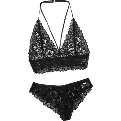 Women Lace Bra Sets Seamless Underwear Backless Vest Sexy Padded Bralette Lingerie Ultrathin Bra & Brief Sets Female Intimates