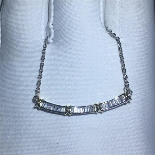 Europe and America X pendant With necklace 925 Sterling silver AAAAA zircon Cz Engagement wedding Pendants for women bridal Gift