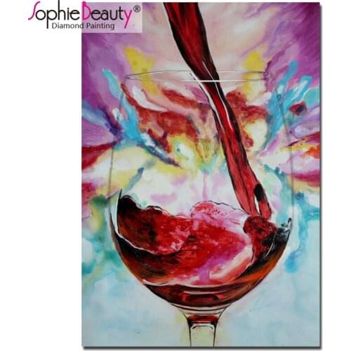 Sophie Beauty New embroidery 5d diy diamond painting cross stitch Wine Glass full rhinestone handcraft mosaic kit home art 18859
