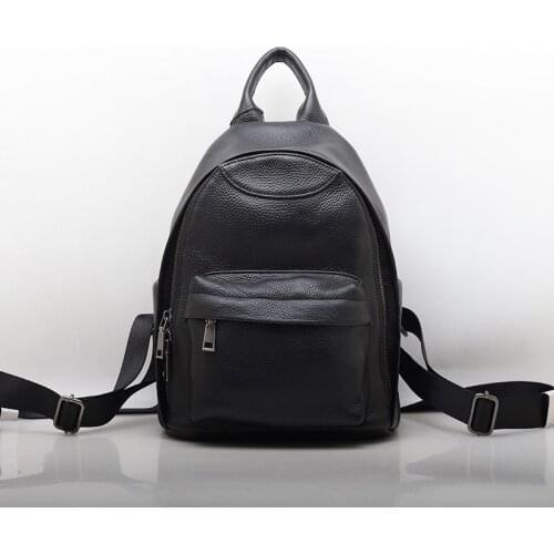 Classic Genuine Leather Backpack Womens Bags High Quality Female Travel Bag Casual Daily Teenagers School Bags Girls Rucksack