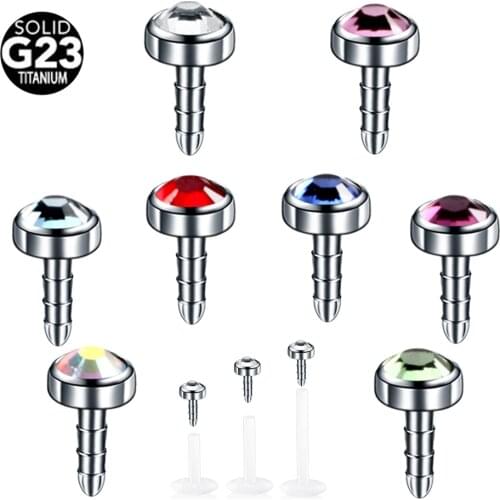 1PC G23 Titanium Bioplast Flexible Labret Stud Lip Piercing Rings 16g Ear Cartilages Tragus Helix Piercing Fashion Girls Jewelry