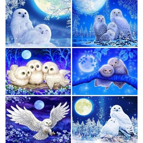 MomoArt 5D DIY Diamond Painting Owl Mosaic Sale Diamond Embroidery Animal Full Square Round Home Decor Gift
