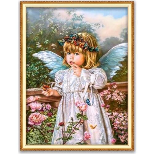 Region Angel DIY 11CT Embroidery Cross Stitch Kits Needlework Craft Set Printed Canvas Cotton Thread Home Decoration Wholesale