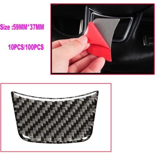 Wholesale 10x 100x Carbon Fiber Auto Steering Wheel Sticker Car Interior Sticker 59*37mm for Audi for sline s3 s4 s5 s6 s7