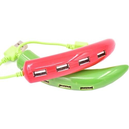R13C 4 Port USB 2.0 Hub Distributor Splitter 480Mb/S Paprika For PC Laptop 2pcs
