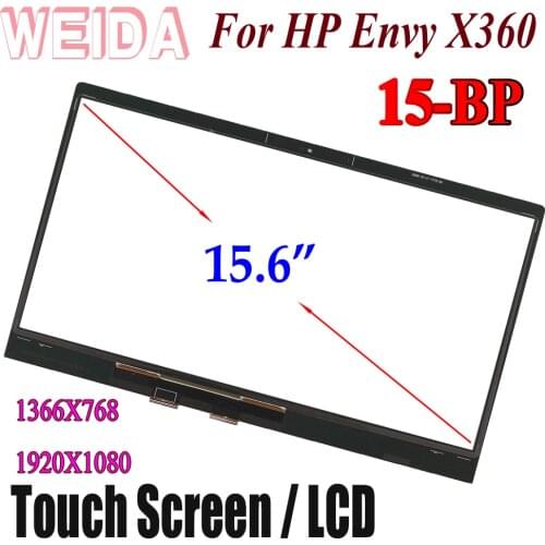 WEIDA LCD Touch Replacement For 15.6" HP ENVY X360 15 -BP 15-BP Series LCD Display Touch Screen Assembly With Frame