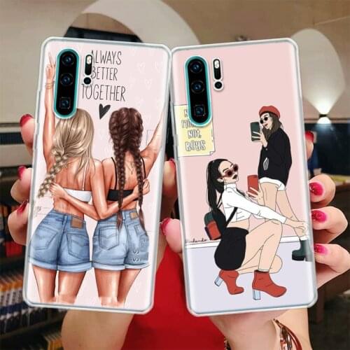 Girls Best Friends Forever BFF Silicon Phone Case For Huawei Honor 10 9 20 Lite Y5 Y6 Y7 Y9 9X 8X 8S 8A 7X 7A 7S Pro + 10i20i Co