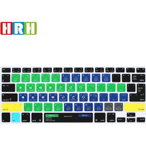 HRH Traktor Kontrol S4 Hotkey Shortcuts Silicone Keyboard Cover Skin for for Macbook Air 13 for Macbook Pro 13 15 17 EU/US Both
