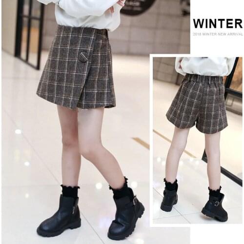 Girls Autumn Winter Skirts Children Plaid Button Skirts Kids Fashion Jk Uniform School Students College Style Skirts
