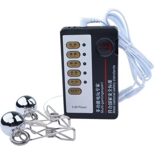 Metal Sexy Breast Clip Electric Shock Breast Clip Weight-bearing Gravity Ball Breast Clip Set Nipple Clamps