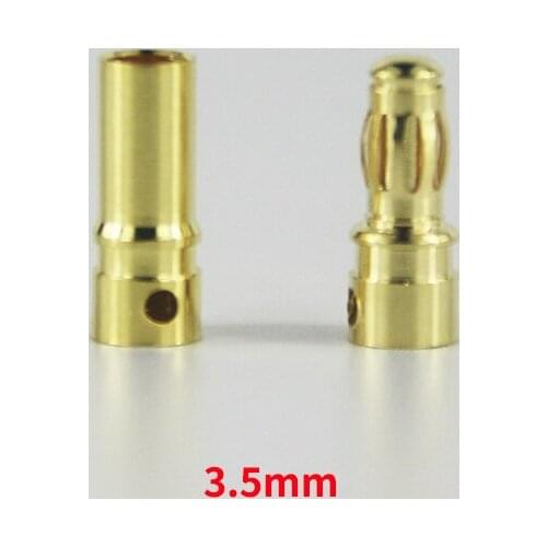 100 pcs(50 pair)2.0 3.5 4.0 mm Gold Bullet Banana Connector plug for Quadcopter Motor ESC Lipo battery Plugs Connector