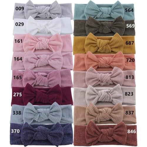 16 Pcs/Lot, New Fashion Bowknot Headbands Newborn Baby Fabric Knot Bow Turban Headwrap For Kids Girls Stretchy Headwear