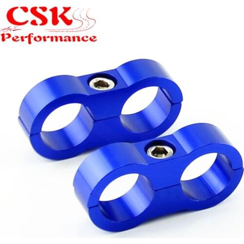2pcs AN -10 AN10 19MM Braided Hose Separator Clamp Fitting Adapter Bracket Blue