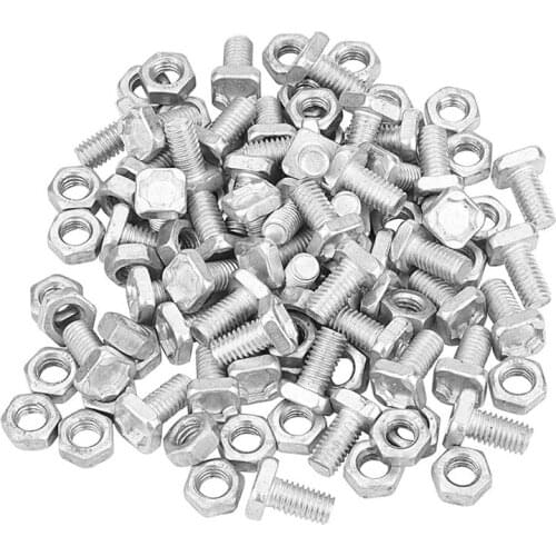 Hot 50 Packs Greenhouse Nuts and Bolts Square Head Bolts Nuts Greenhouse Repair Kit Parts Replacement Garden Supplies
