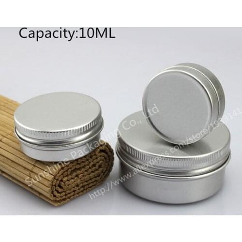 500pcs/lot 10G Aluminum metal Cosmetic Packaging Jar Bottle 1/3oz professional cosmetics container