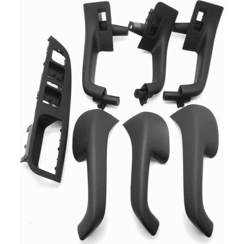 7 Pcs Black/Beige Car Interior Door Handle Cover Window Control Switch Panel Set For VW Sagitar Jetta Golf 5 Left Hand Drive