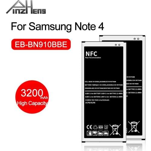 PINZHENG 3200mAh Battery For Samsung Galaxy Note 4 N910A N910V N910P N910C N910T Built-in NFC Replacement Mobile Phone Battery