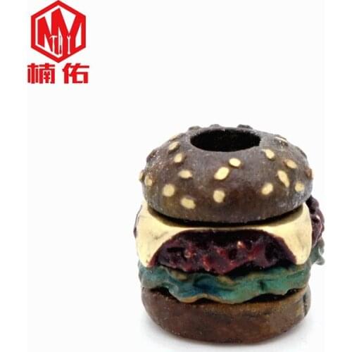 American Burger Multilayer Bronze Knife Beads EDC Tool Paracord Knife Beads Handmade DIY Pendant