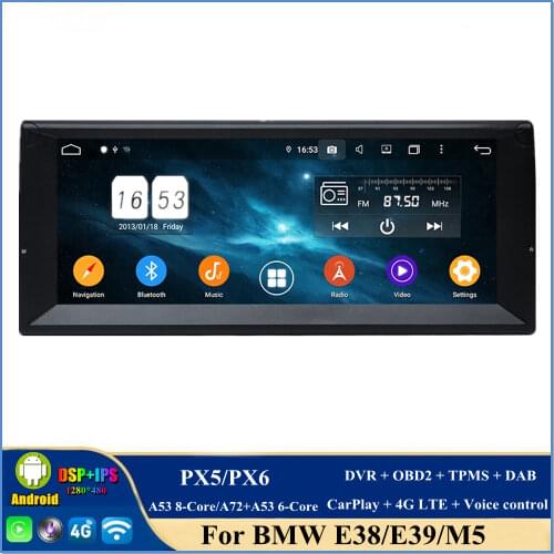 Android 10.0 PX6 6-Core 1 din 7" Car Audio DVD GPS for BMW M5 E39 X5 E53 Stereo Radio Bluetooth 5.0 WIFI Easy Connect