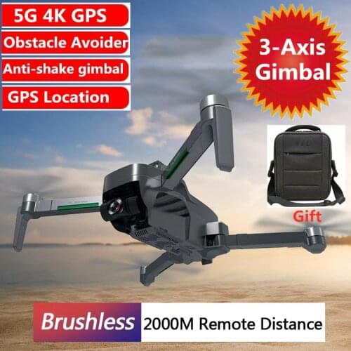 GPS Obstacle Avoidance Drone With Anti-shake 3-Axis Gimbal 4K ESC Camera GPS Postion Brushless Smart Follow Aircraft With Bags