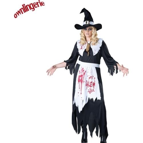 Free Shipping Scary Product Type & Adult Age Group Cosplay Spooky Splatter Witch Cosplay Costume,Halloween Women Gothic Costume