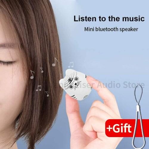 TWS Wireless Portable Small Bluetooth Speaker Mini Size Cute Tiger Sound Quality Photo Selfie Button Outdoor Music Bass Gift