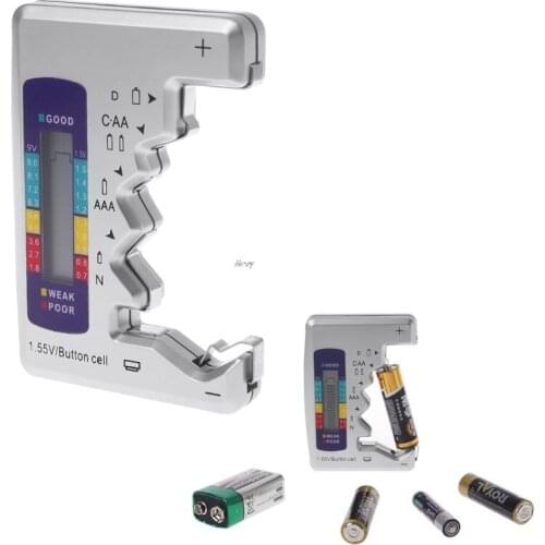 Digital Battery Tester Battery Capacity Detector For C/D/N/AA/AAA/9V 6F22 Batteries /1.55V button cell