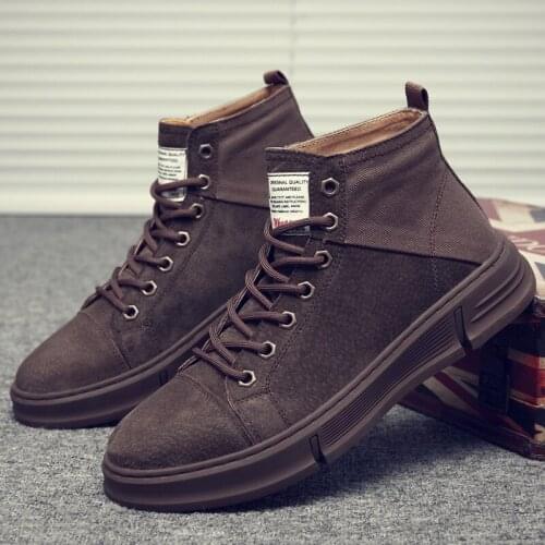 2020 Spring Autumn British Mens Suede Leather Boots Combat Men Desert Ankle Boot High Top Casual Round Toe Sneaker