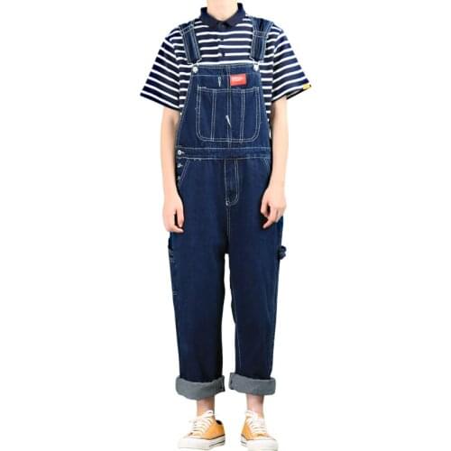 Jeans Men 2021 New Retro Straight Denim Overalls Mens Overalls Korean Denim Suspenders