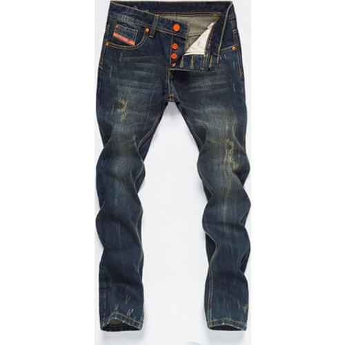 Spring New Retro Stretch Jeans Mens Straight Slim Fit Youth Casual Pants Long Pants Mens Trend