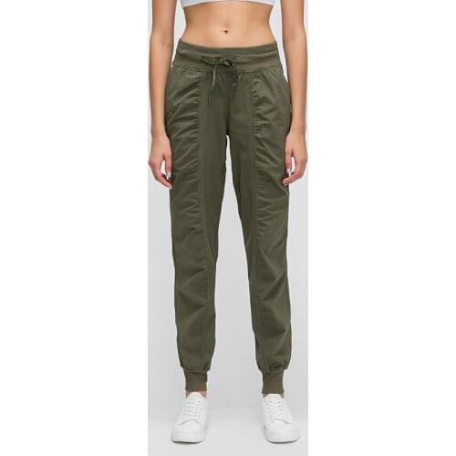 Heyyoga Women Quick Dry Loose Leisure Home Sport Gym Yoga Joggers With Pocket Stripe Waist Drawstring Fitness Workout Joggers