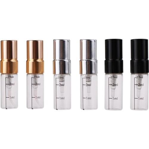 2 ML Perfume Scent-Bottle Transparent Glass Empty Shoppe Trial Small Vials Spray Pump Bottle with Scale Cosmetic Atomizer 50 pcs