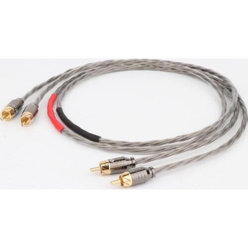 HI-End Odin Silver Plated Signal Line RCA to RCA Audio Cable hifi RCA Interconnect Cable with gold plated RCA connector jack