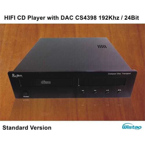 HIFI CD Player with DAC CS4398 192Khz / 24Bit High Quality Movement Standard Version Black or Withe Panel 220V Audio