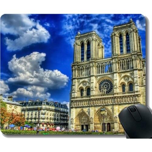 Gaming Mouse Mat,Paris Notre Dame Relentless Mouse Pad Stitched Border
