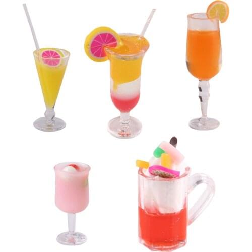 Simulation 1/12 Drink Cup Beverage Mug for Mini Kitchen Bar Decor Ornament