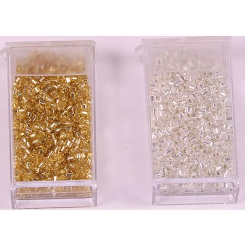 Imported from Japan TOHO tube silver beads gold silver 2mm 20g length about 500MM