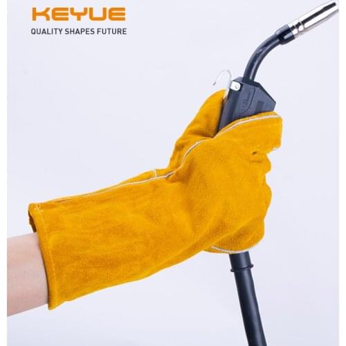 KEYUE 15 Inch Leather Welding Gloves - For Tig Welders/Mig/Fireplace/Stove/BBQ/Gardening/Welding Mask/DIY Wood Working