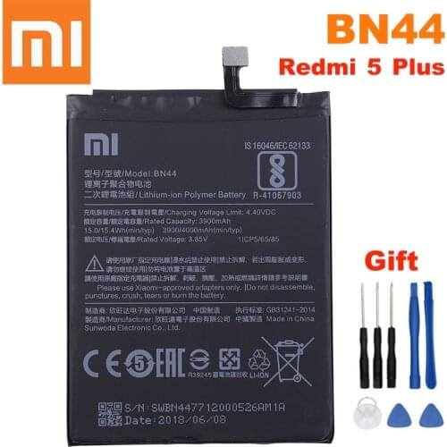 Xiao Mi Mobile Phone battery 4000mAh High Capacity Polymer Replacement Strong Endurance Battery BN44 For Xiaomi Redmi 5 Plus