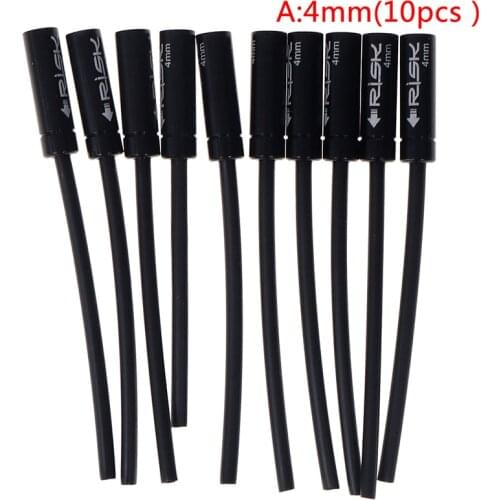 10Pcs Black 4mm/5mm Bike Aluminum Alloy Oiling Rat Tail Pipe Waterproof Wire Brake Tube Dust Cover Cable Bicycle Cover Cap