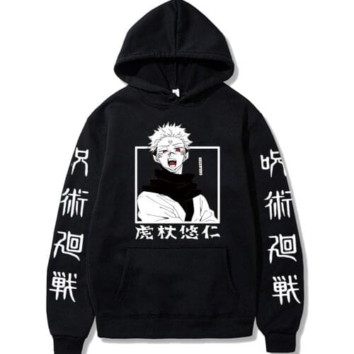 2021 Hot Anime Jujutsu Kaisen Itadori Fashion Harajuku Hip Hop Long Sleeve Loose Jujutsu Hoody Women Men