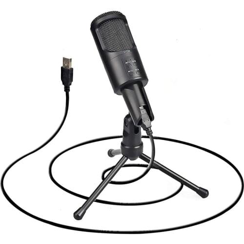 USB Microphone,Plug &Play Mic,PC Gaming Microphone,with Tripod Stand,for Streaming,Vocal Recording,YouTube, Skype,Twitch