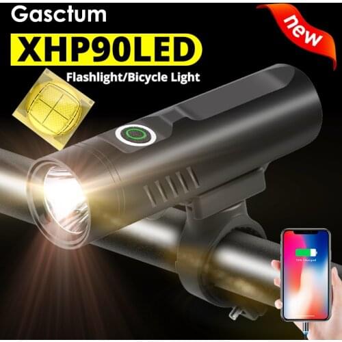 New XHP90 LED Bike Light 3200mAh XHP50 L2 USB Rechargeable Bicycle Lighting T6 Powerful Front Cycling Flashlight As Power Bank