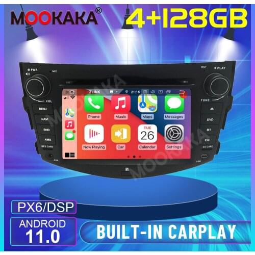 Android 11.0 4G+128G For For Toyota RAV4 2006-2012 Car DVD GPS Multimedia Player Navigation Auto radio stereo Recorder CARPLAY