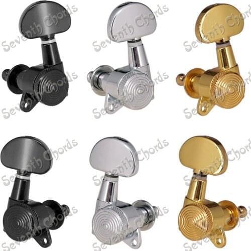 A Set 6 Pcs Semicircle button Locked String Tuners Tuning Peg key Machine Heads For Acoustic Electric Guitar Lock Schaller Style