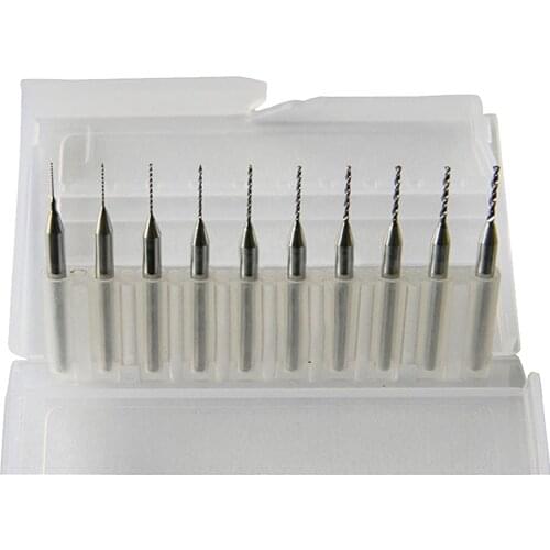 Pack of 10 Carbide Micro Drill Bits CNC PCB (0.3-1.2mm)