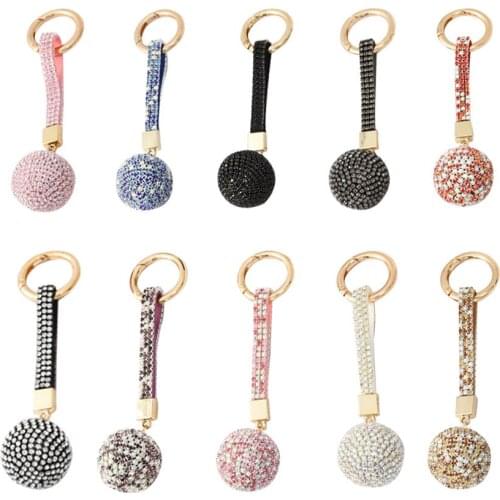 New Crystal Claw Chain Spherical Keychain Backpack Pendant Car Keychain Pendant Earphone Set Pendant