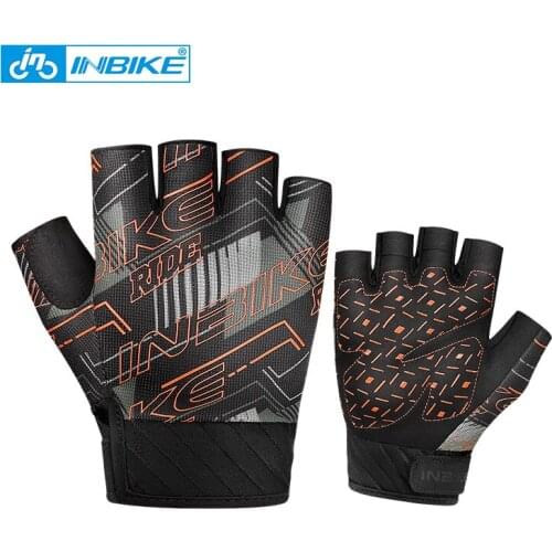 INBIKE Cycling Bike Half Finger Non-slip Gloves Shockproof Summer Breathable MTB Road Bicycle Gloves Men Women Cycling Equipment